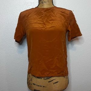 Vintage Jennifer Moore Womens Top Size Small 100% Silk w/ Shoulder Pads